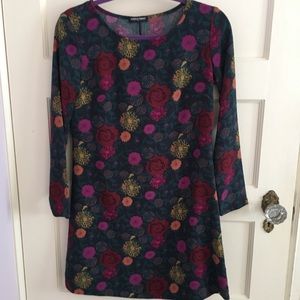 Flower Pattern Mini Dress